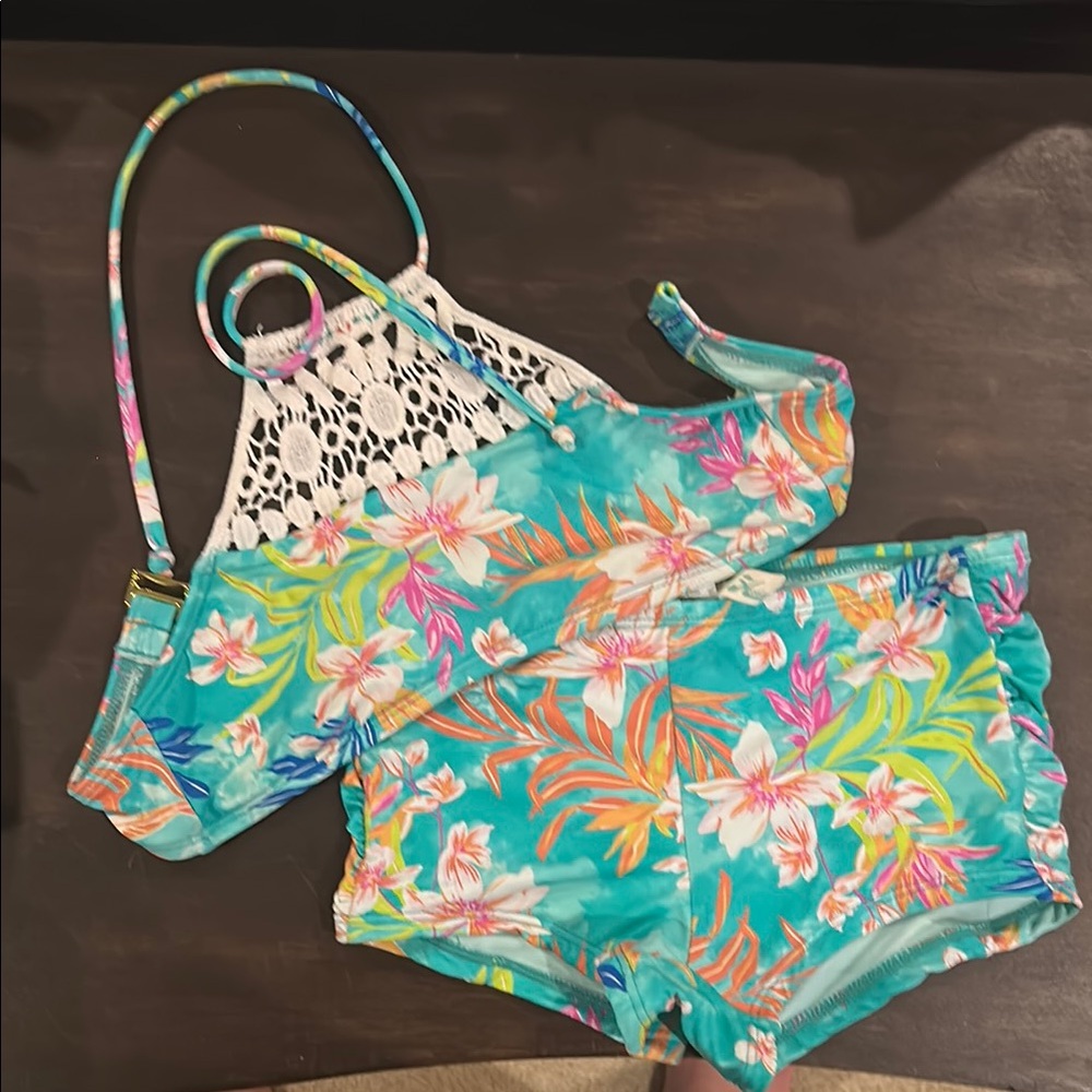 Hobie Kids Swim boy short Bikini  - Teal and Floral